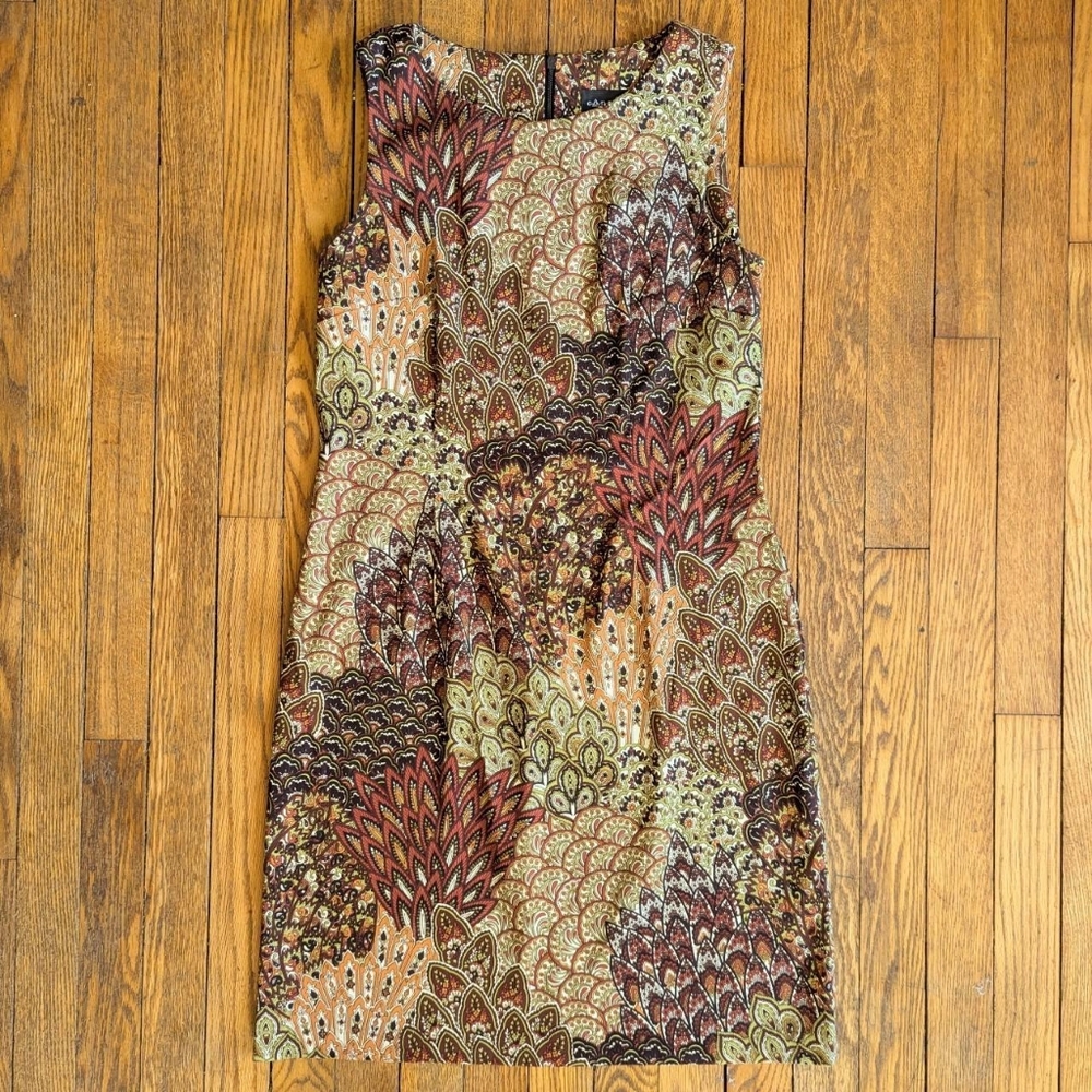Paisley Print Earthtone Retro Dress